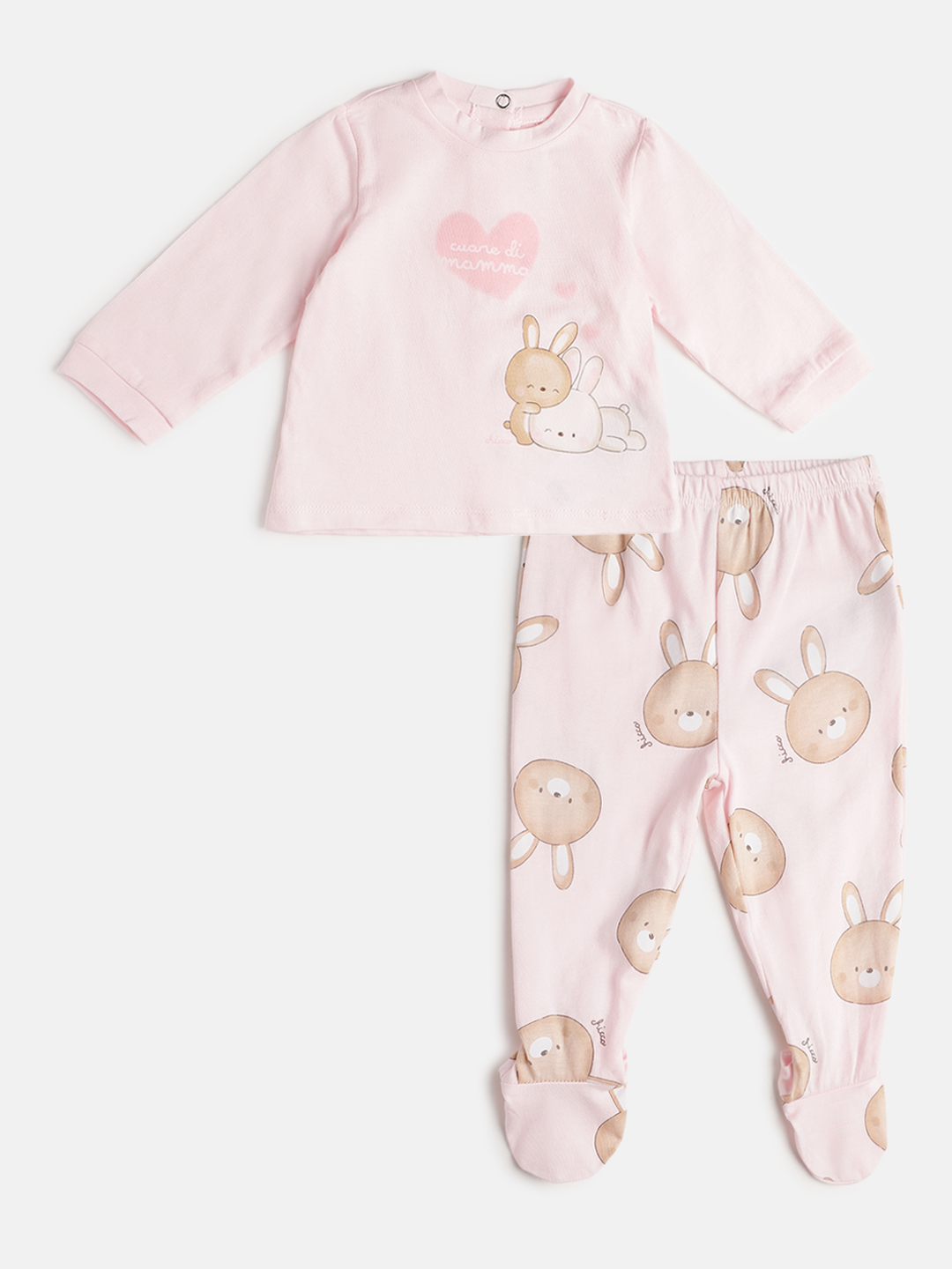 Girls Light Pink Knitted Smock with Leggings-Light Pink